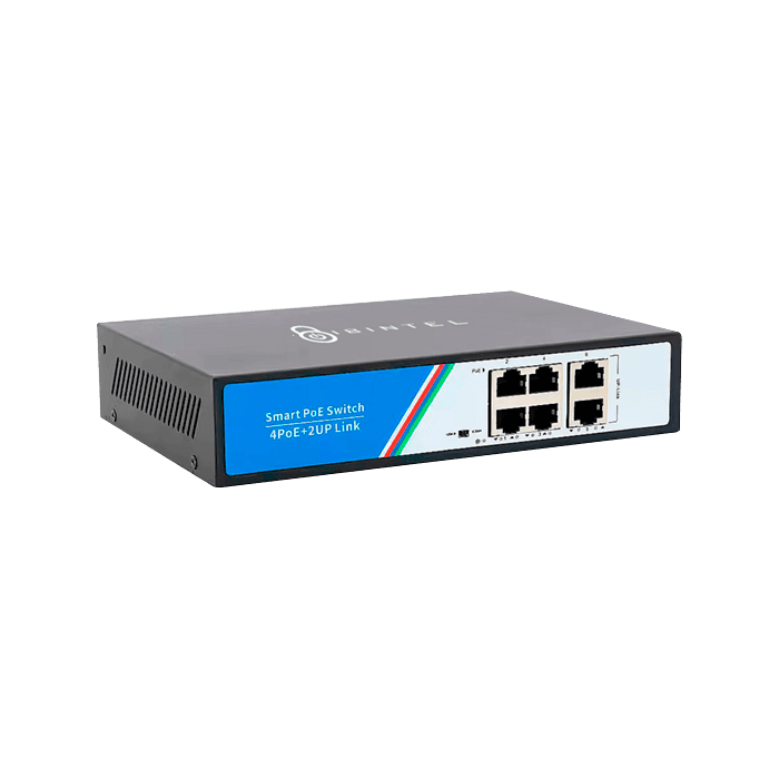 Switch 4 puertos gigabit poe + 2 puertos uplink