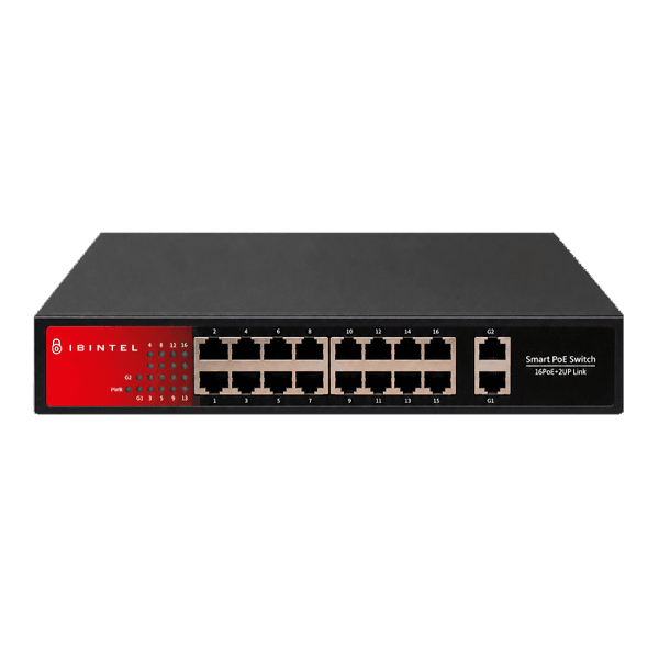 Switch 16 puertos poe gigabit + 2 puertos uplink