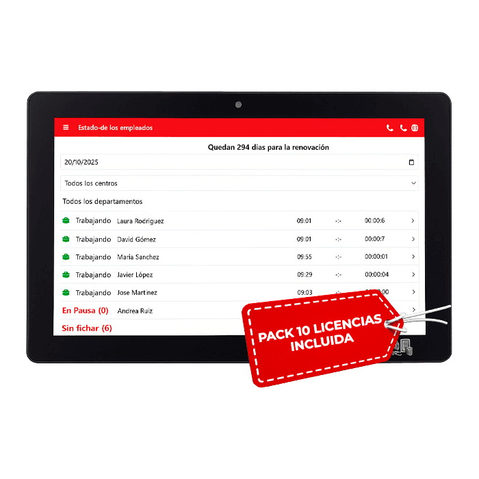 Tablet IBINTEL TABCONTROL Registro Horario Digital + Sofware 10 Licencias