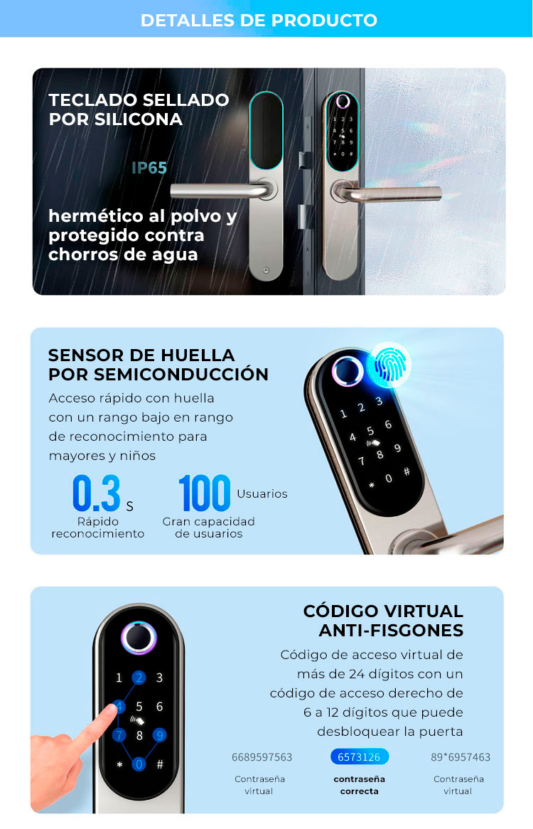 Imagen Cerradura inteligente bluetooth BERNA B1 NEGRA