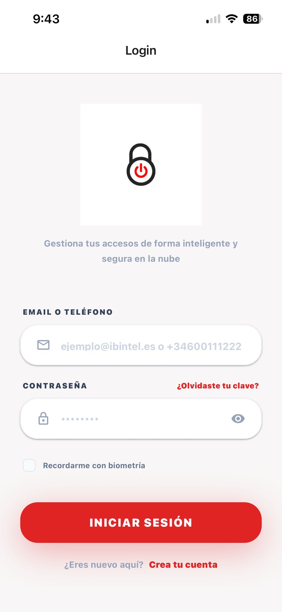 Pantalla de Login