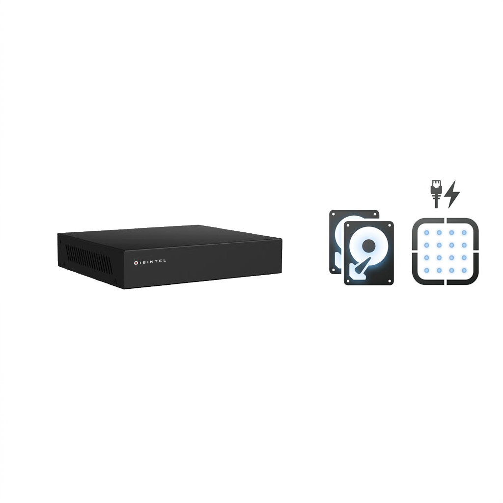 Grabador NVR 9 canales POE 4K IBINTEL NVR3109S1P8 características