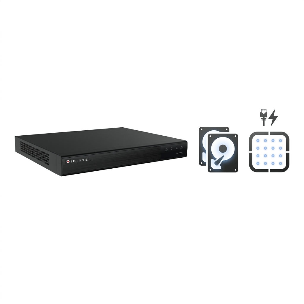 Grabador NVR 16 canales POE 4K IBINTEL NVR3216K2P16 características